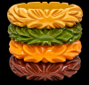 BB100 heavily carved leaves bakelite bangles